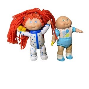 Vintage‎ Set Of 2 1984 Cabbage Patch Toy Kids Doll Dolls Baby Mini Figure